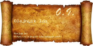 Olejnyik Ida névjegykártya